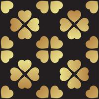 Gold seamless pattern with clover leaves, the symbol of St. Patrick Day in Ireland vector
