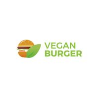 Hamburguesa ecológica vegana. Almuerzo vegetariano. Logotipo para restaurante o cafetería o comida rápida. Ilustración vectorial vector