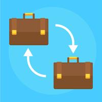 B2B banner. Two business men's case bags. Vector flat illustration