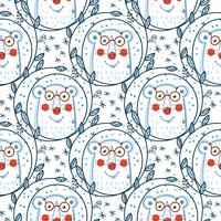 Christmas pattern with polar bears. vector