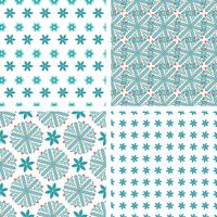 Set seamless  pattern of snowflakes 