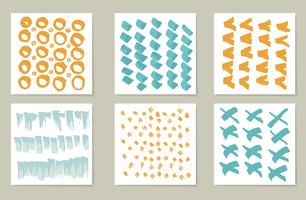 Hand-drawn collection of 6 journaling cards. Texture  vector