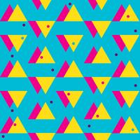 Seamless abstract pattern 80s triangles vector