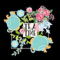 Time to drink tea. Trendy poster  vector