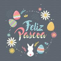 Feliz Pascoa Typography vector