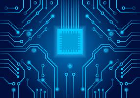 Blue Printed Circuit Board Vector