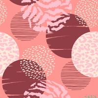 Abstract geometric seamless pattern with animal print and circles. vector