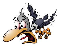 ilustración de dibujos animados loco pájaro vector