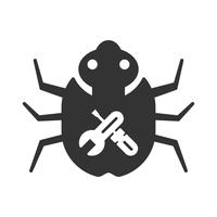 Bug Fixing Glyph Icons vector