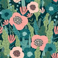 Floral abstract seamless pattern. vector
