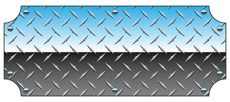 Brilliant Chrome Diamond Plate Metal Sign Background Vector Illustration