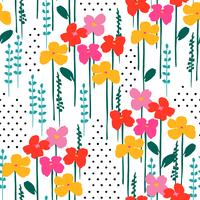 Floral abstract seamless pattern. Vector design for different surfases.