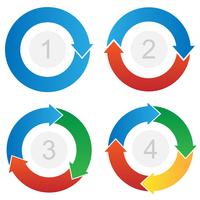 Curved Process Flow Arrows Info-graphic Vector