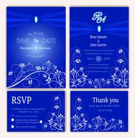 Vector set of invitation cards with flowers elements Wedding collection