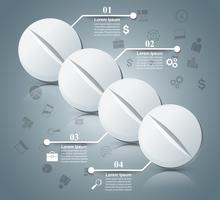 Tablet pill, pharmacology infographic. vector