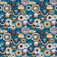 Folk floral seamless pattern. Modern abstract design vector