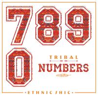 Tribal ethnic numbers for t-shirts, posters, card and other uses. vector