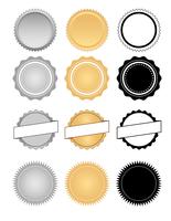 Labels, Seals, Badges and Wax Emblem Set Vector