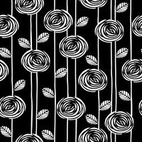 Abstract floral seamless pattern with roses. Trendy hand drawn textures. vector