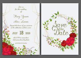 Marco floral dibujado a mano para una invitación de boda vector