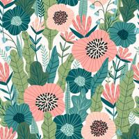 Floral abstract seamless pattern. vector