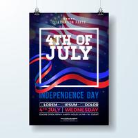 Día de la Independencia de la fiesta de Estados Unidos Flyer Ilustración
