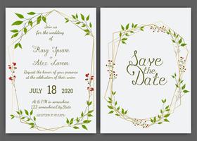 Floral hand drawn frame for a wedding invitation vector