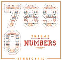 Tribal ethnic numbers for t-shirts, posters, card and other uses. vector