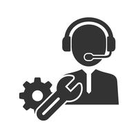 Technical Support Glyph Icons vector