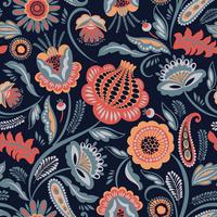 Folk floral seamless pattern. Modern abstract design vector