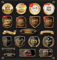 Luxury premium golden badges and labels vector