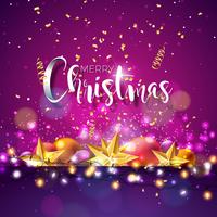 Christmas and New Year Illustration with Typography vector