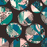 Abstract geometric seamless pattern with animal print and circles. vector