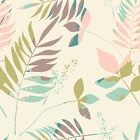 Abstract floral seamless pattern with trendy hand drawn textures. vector