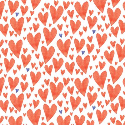 Vector Watercolor Hearts Seamless Pattern