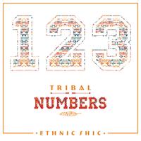 Tribal ethnic numbers for t-shirts, posters, card and other uses. vector