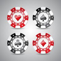 Vector la ilustración en un tema del casino con jugar las virutas fijadas.