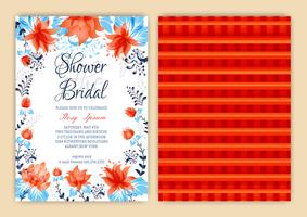 Floral Frame Bridal Shower Invitation or Weedding card vector