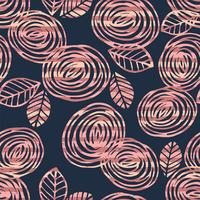Abstract floral seamless pattern with roses. Trendy hand drawn textures. vector