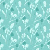 Abstract floral seamless pattern tulips .Trendy hand drawn textures. vector