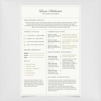 Plantilla simple del curriculum vitae del vector