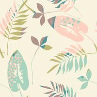 Abstract floral seamless pattern with trendy hand drawn textures. vector