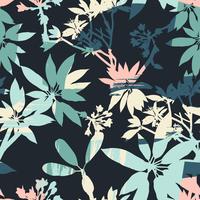 Abstract floral seamless pattern with trendy hand drawn textures. vector