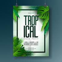 Vector Summer Beach Party Flyer Illustration with typographic design on nature