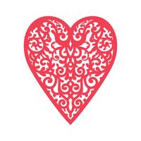 Template heart with flowers for laser cutting, chipboard scrapbooking. vector