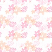 Abstract floral seamless pattern with trendy hand drawn textures. vector