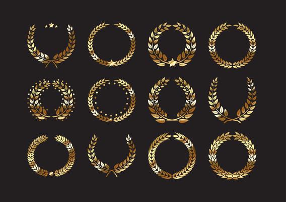 Gold Laurel Wreath Vector Art, Icons, and Graphics for Free Download