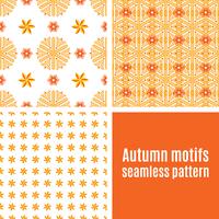 Set orange abstract seamless pattern  vector