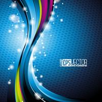 Abstract vector shiny background with color wave design