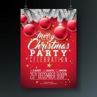 Merry Christmas Party Flyer Illustration vector